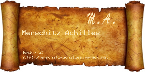 Merschitz Achilles névjegykártya